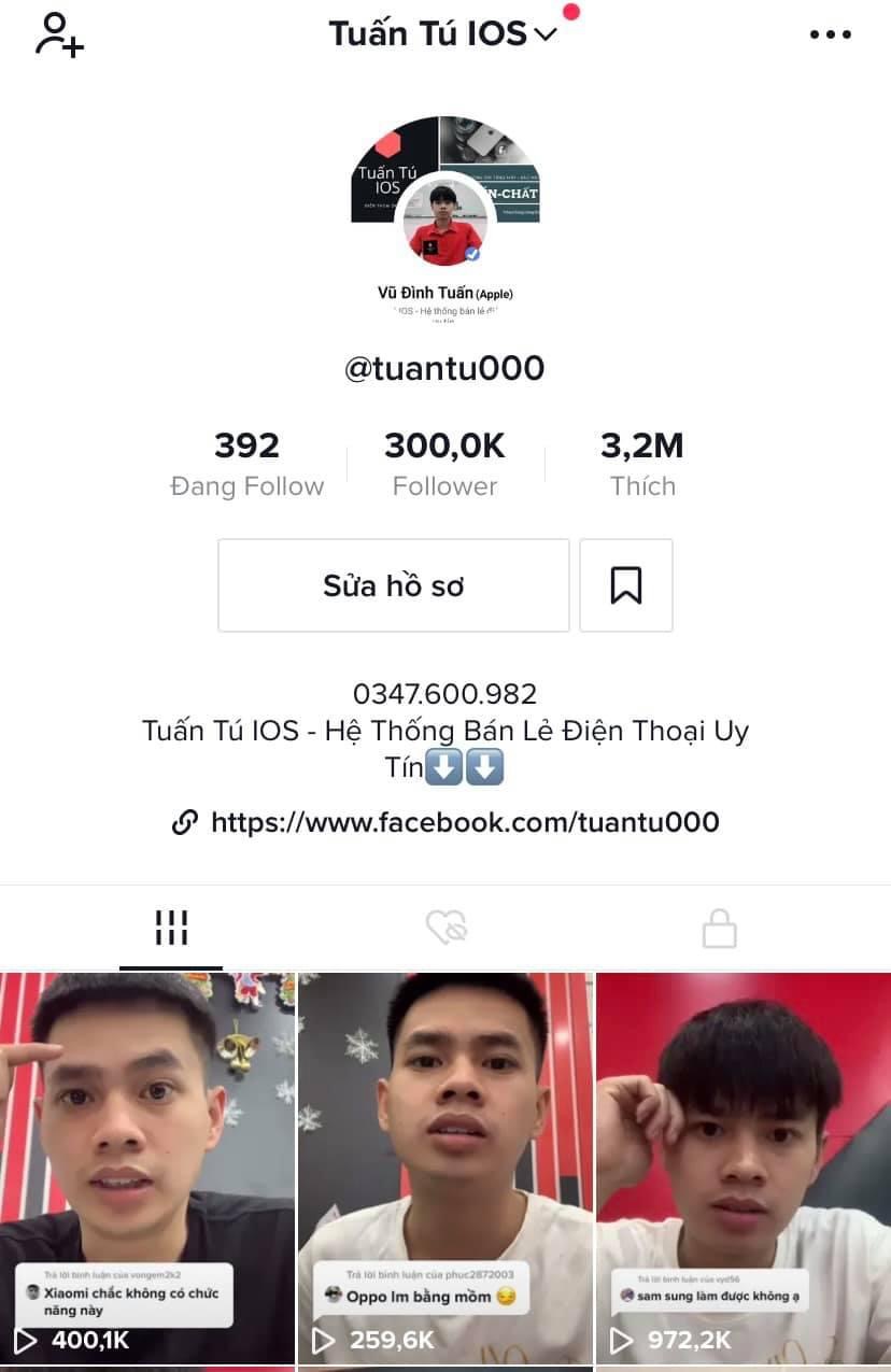 Vũ Đình Tuấn - với 300.000 follow trên Tiktok